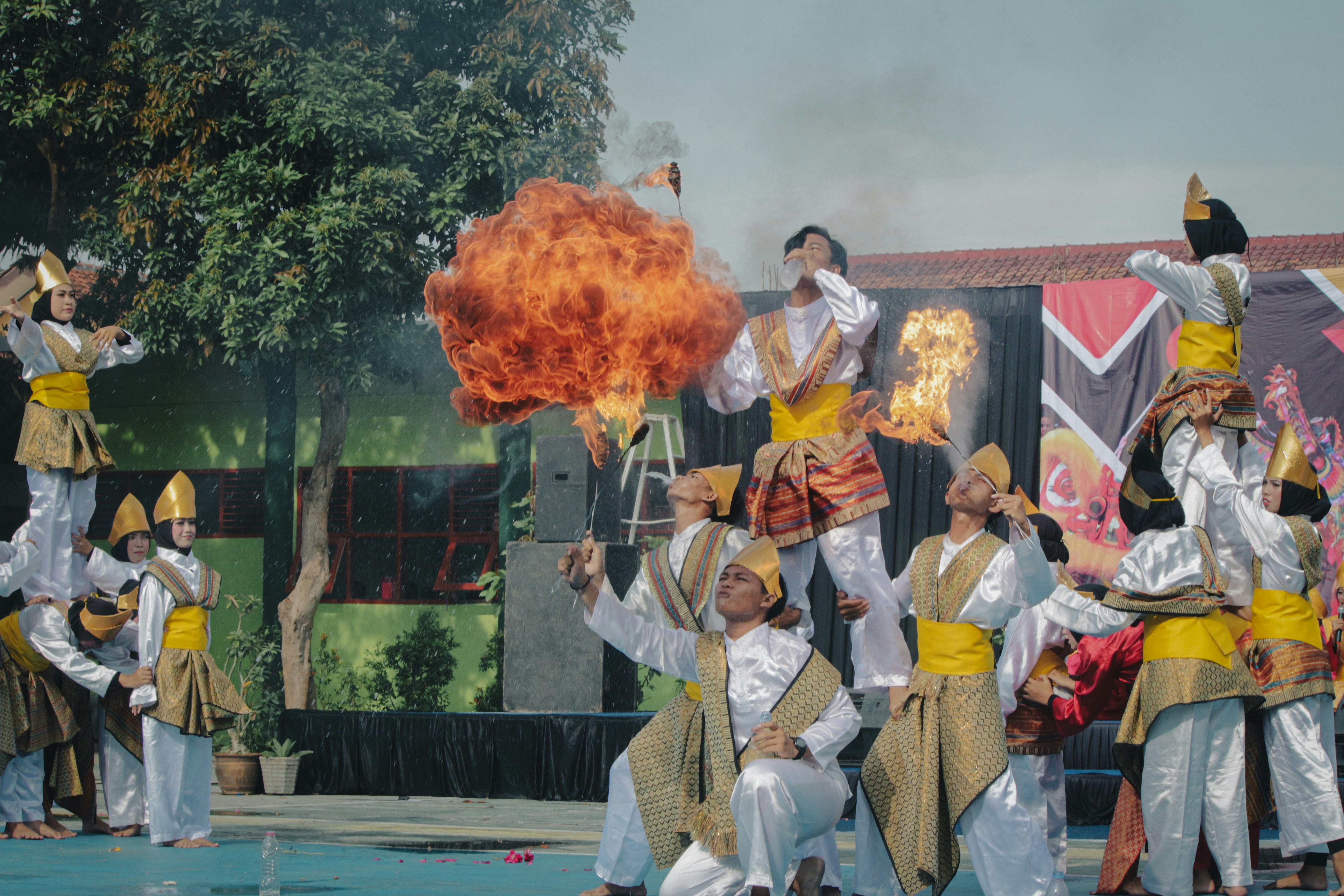 Students performing on stage.
