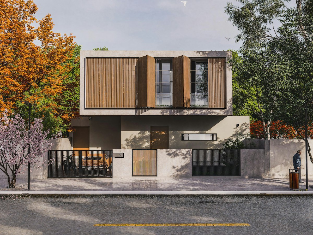 Casa Contemporânea com Cobertura Plana: Proporção, Sombra e Conforto Térmico