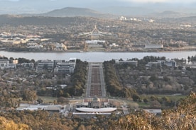 Canberra urban forest, parliament in background