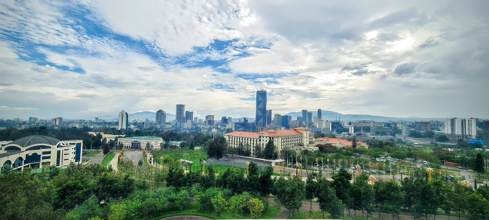 Modern Addis Ababa skyline with high-rise buildings, Ethiopia