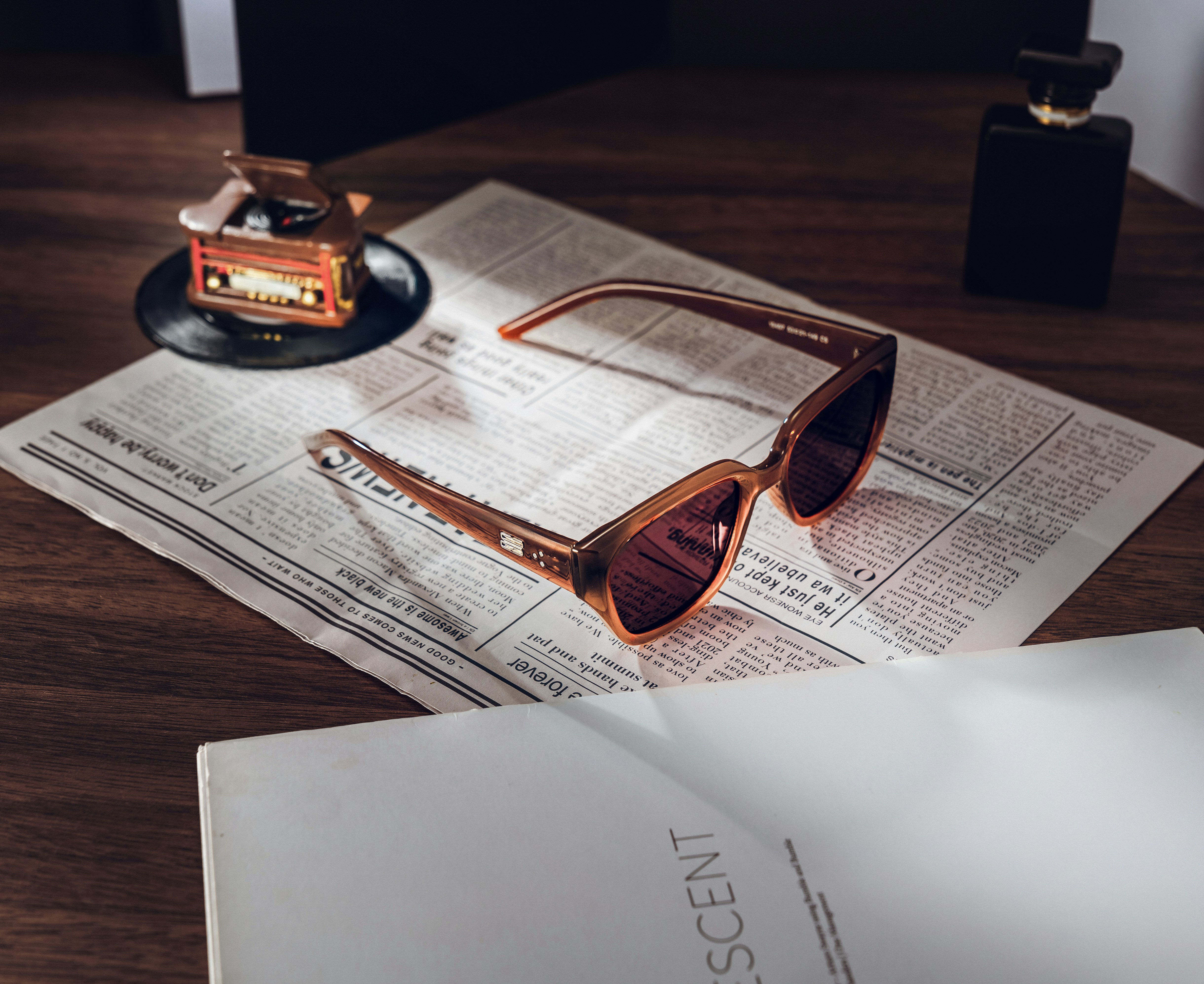 Amber-toned square sunglasses from ZEELLOOL