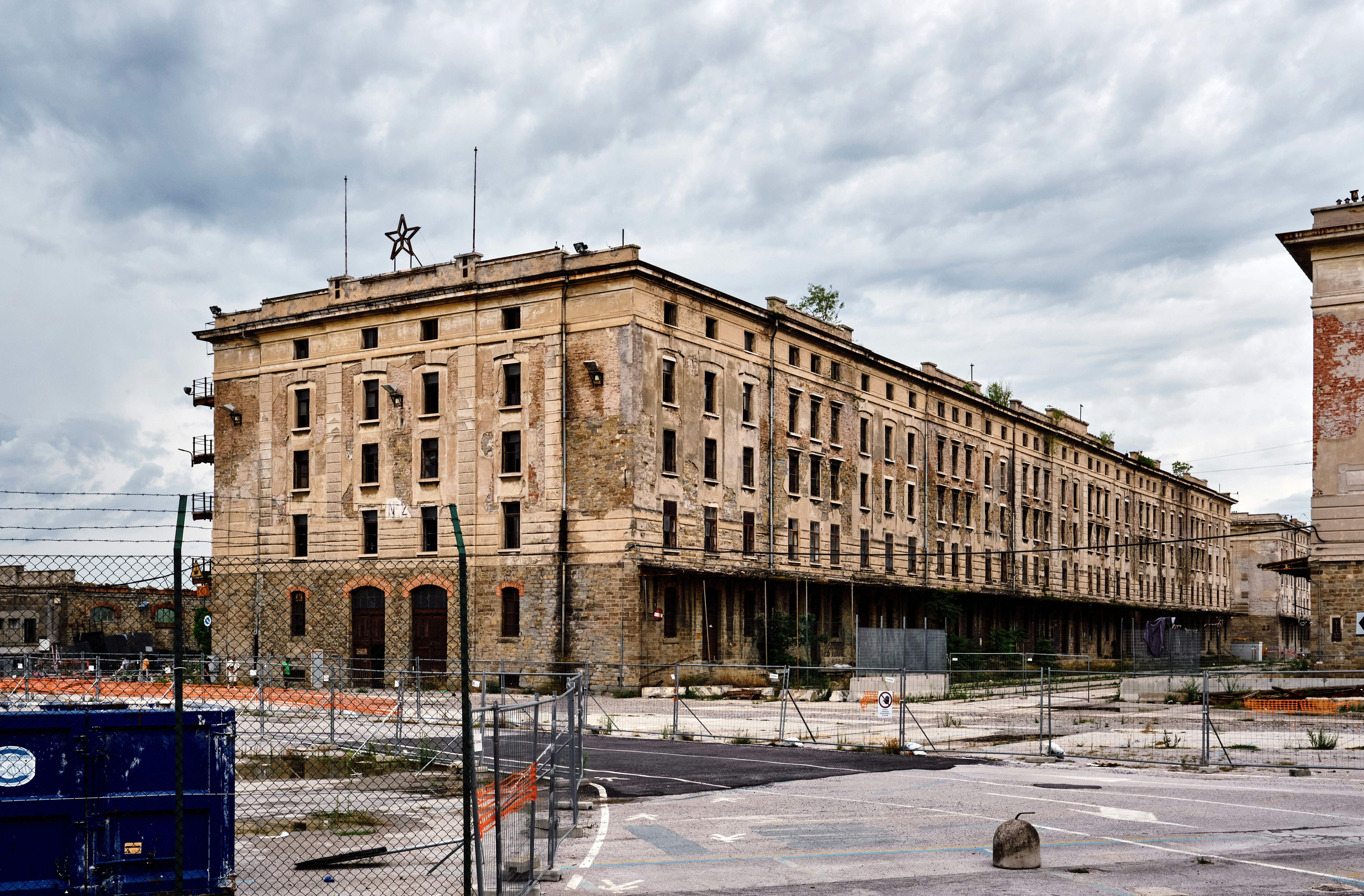 Old abandoned building with a star on top