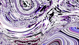 Abstract swirling patterns of purple and white