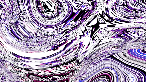 Abstract swirling patterns of purple and white