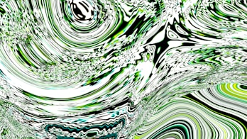 Abstract swirling patterns of green and white