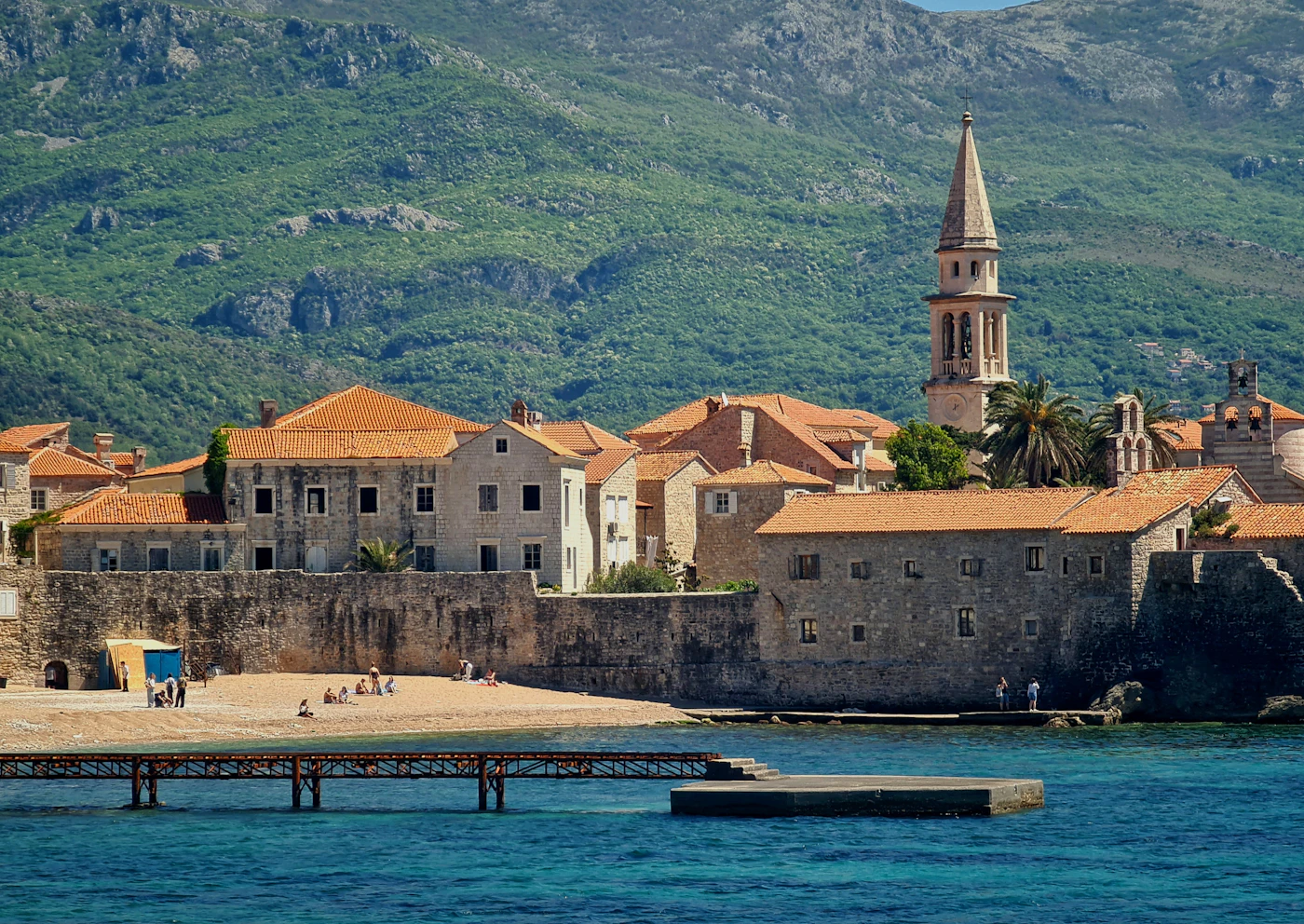 The stone-built old town of Budva on Montenegro's Adriatic coast