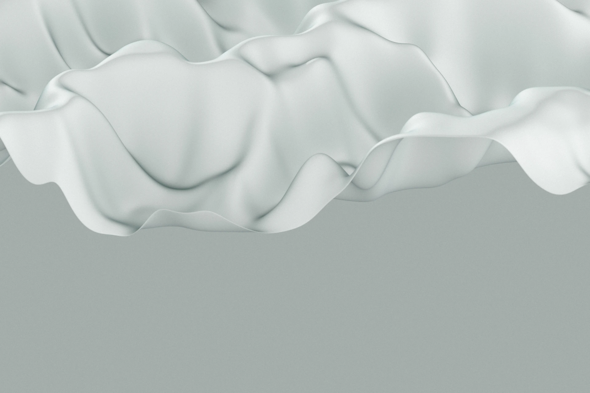 Abstract white flowing fabric with soft shadows