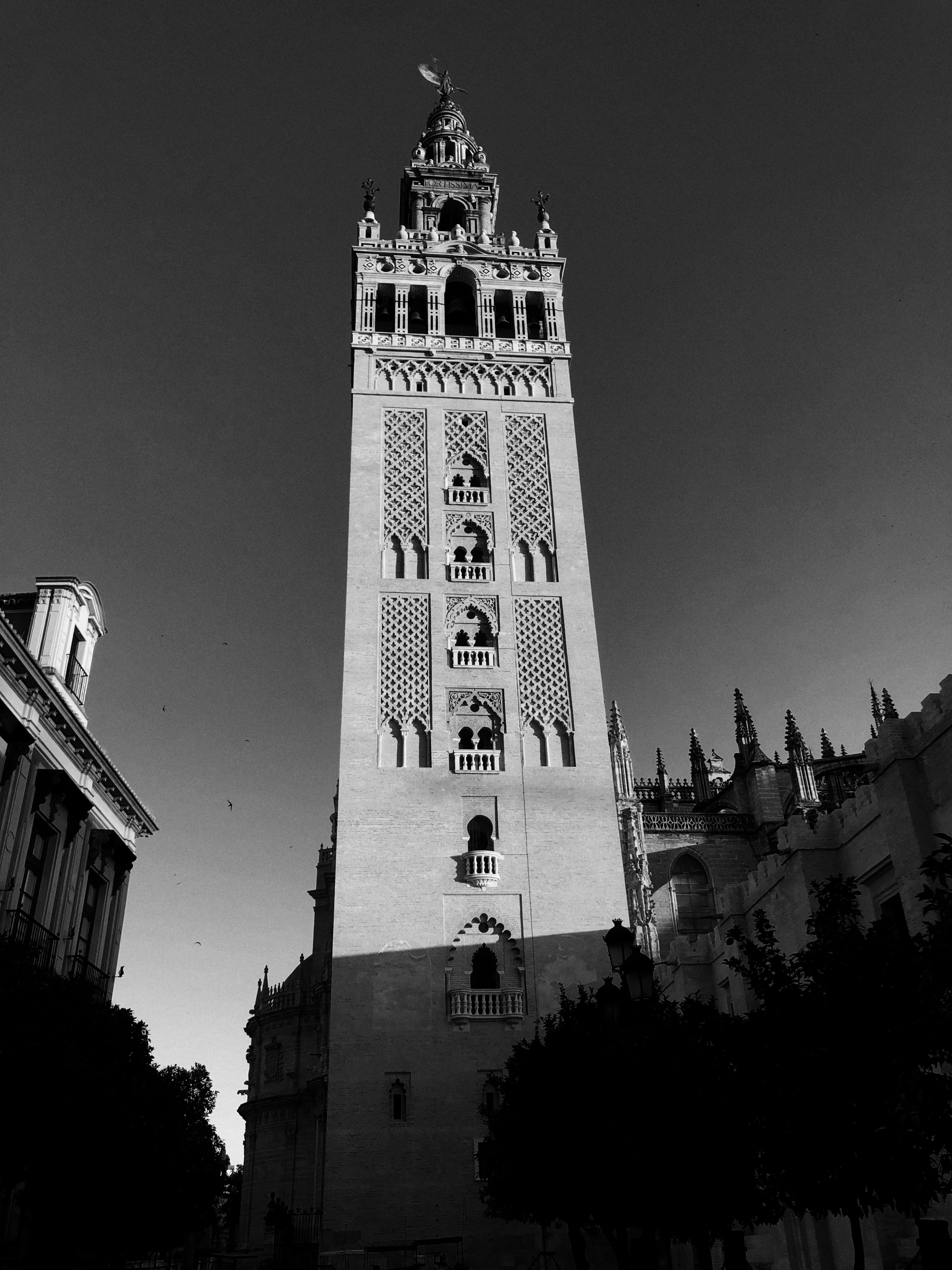 Historic bell tower against a clear sky
