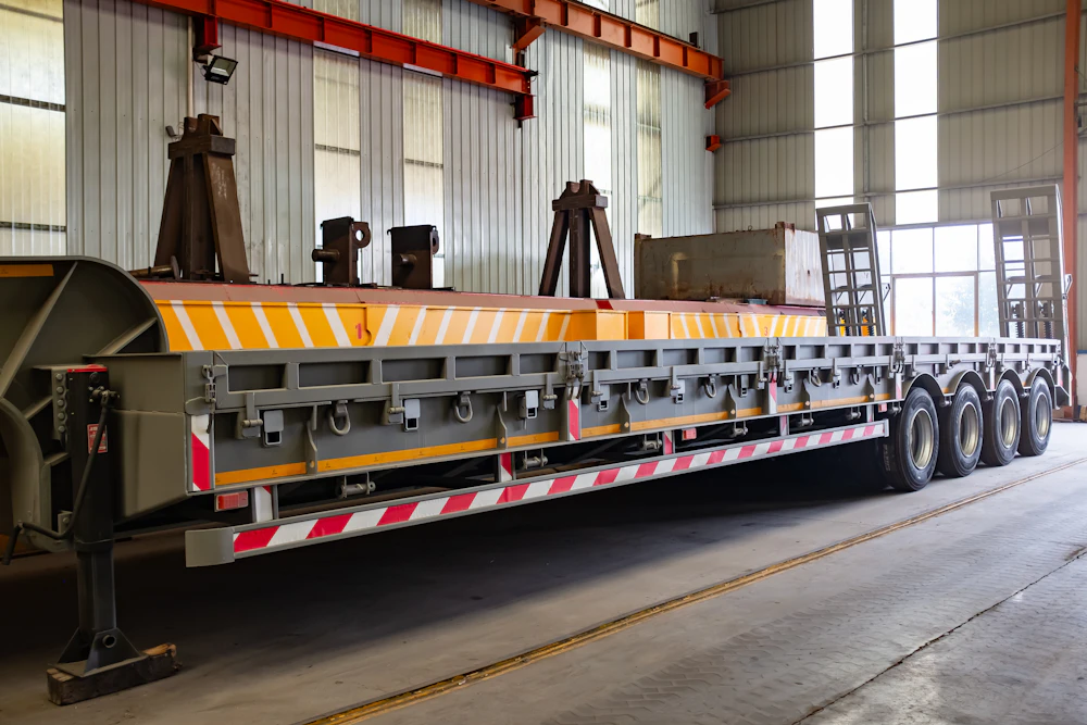 Flatbed trailer with multiple axles