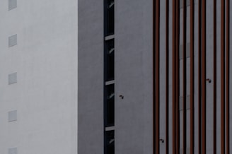 Modern building facade with geometric patterns