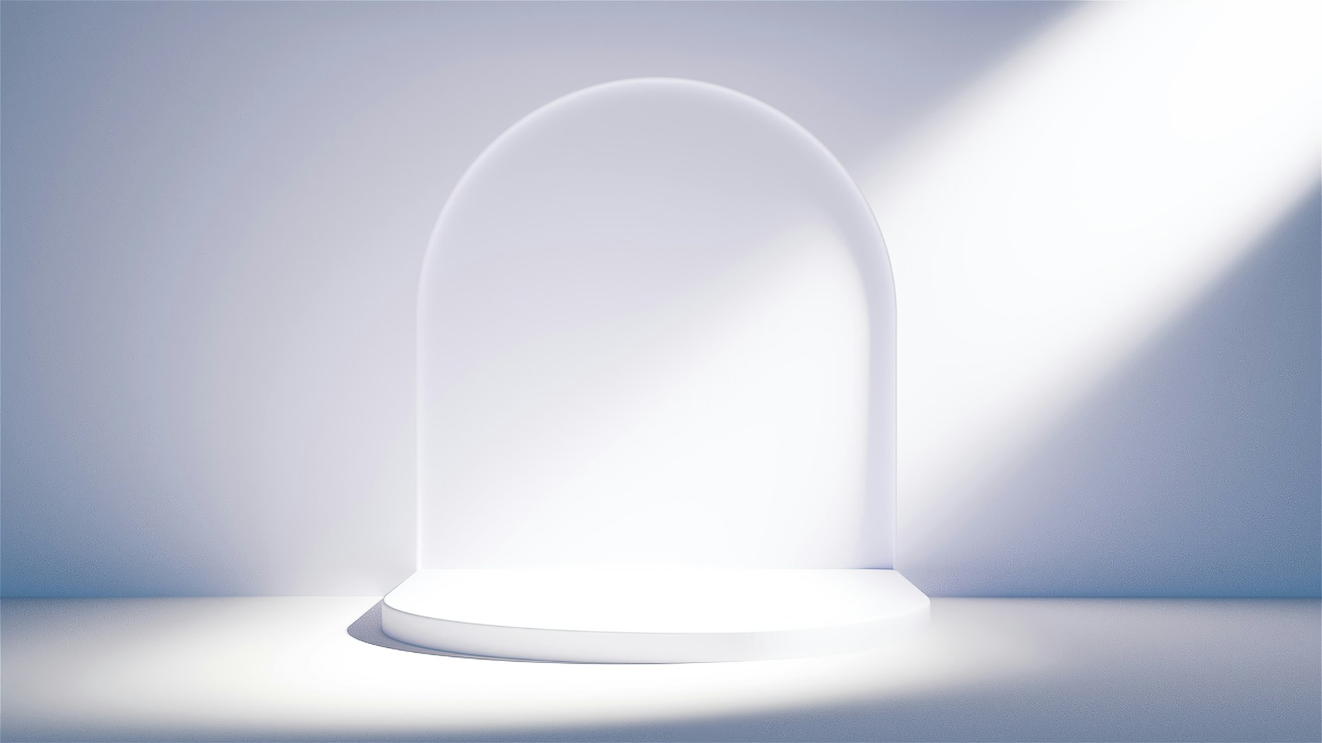 Minimalist archway with soft light and shadows