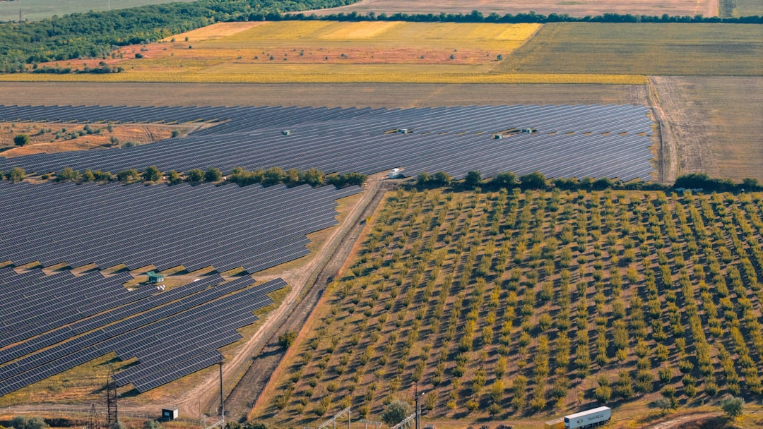 A large-scale solar farm - sustainable power generation A large-scale solar farm - sustainable power generation