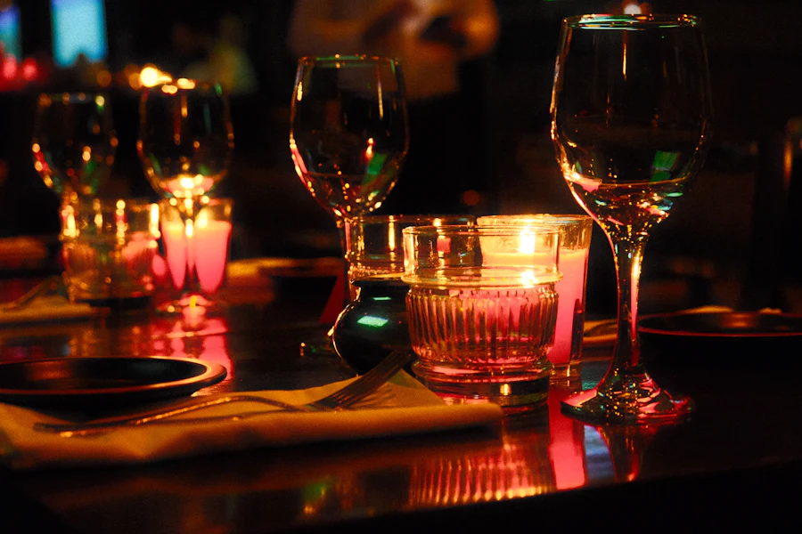 Dining room atmosphere — candlelit tables