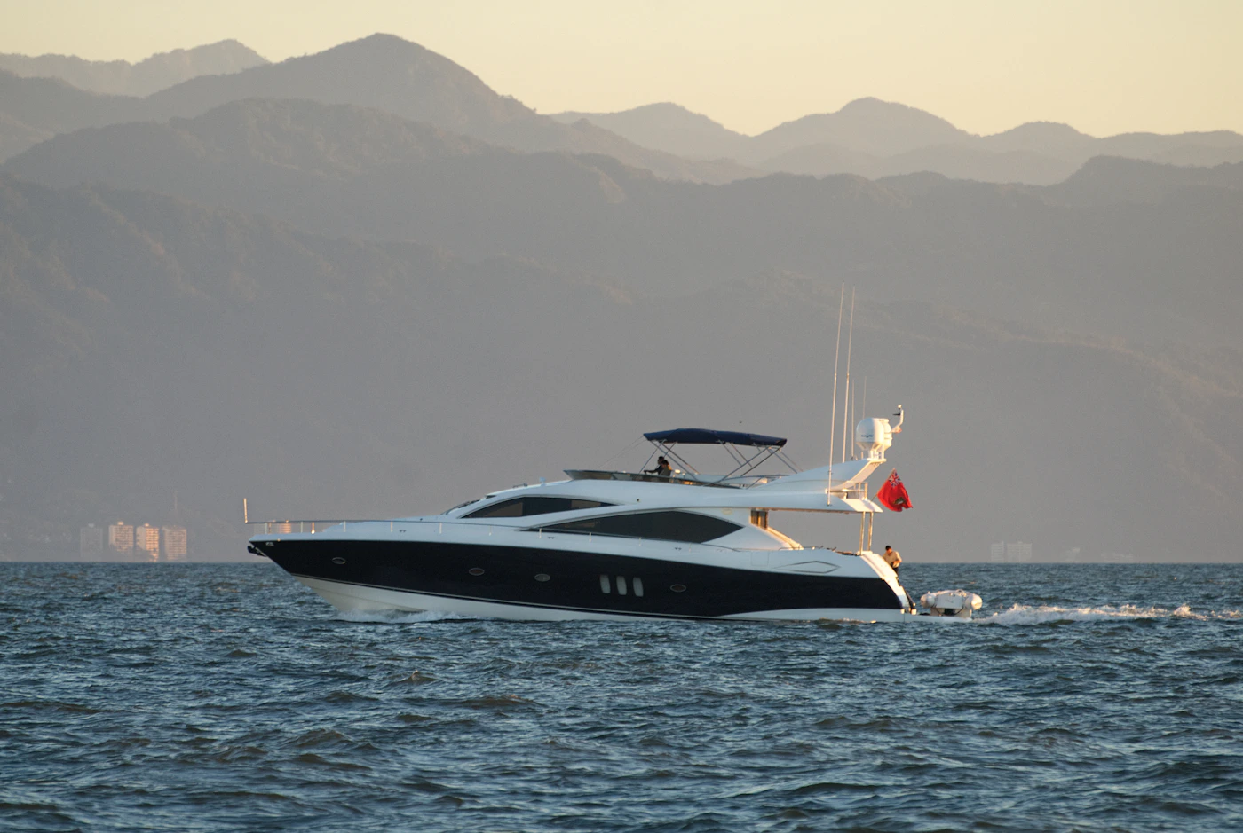 Motor yacht at sea