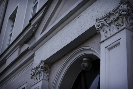 Architectural detail of an old building entrance