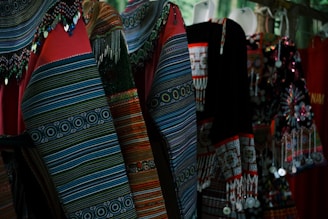 Colorful traditional clothing with intricate patterns