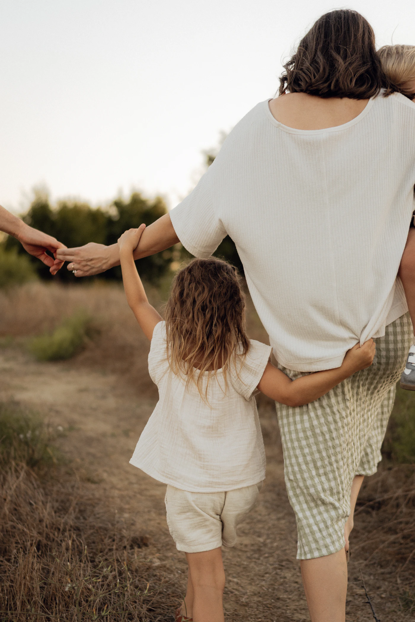 Family walking together outdoors