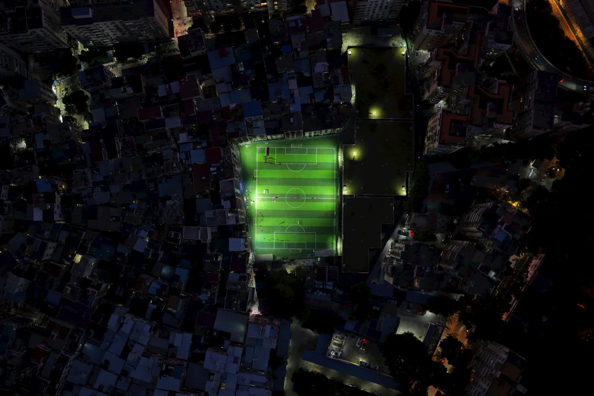 Cyberpunk city map with glow pins