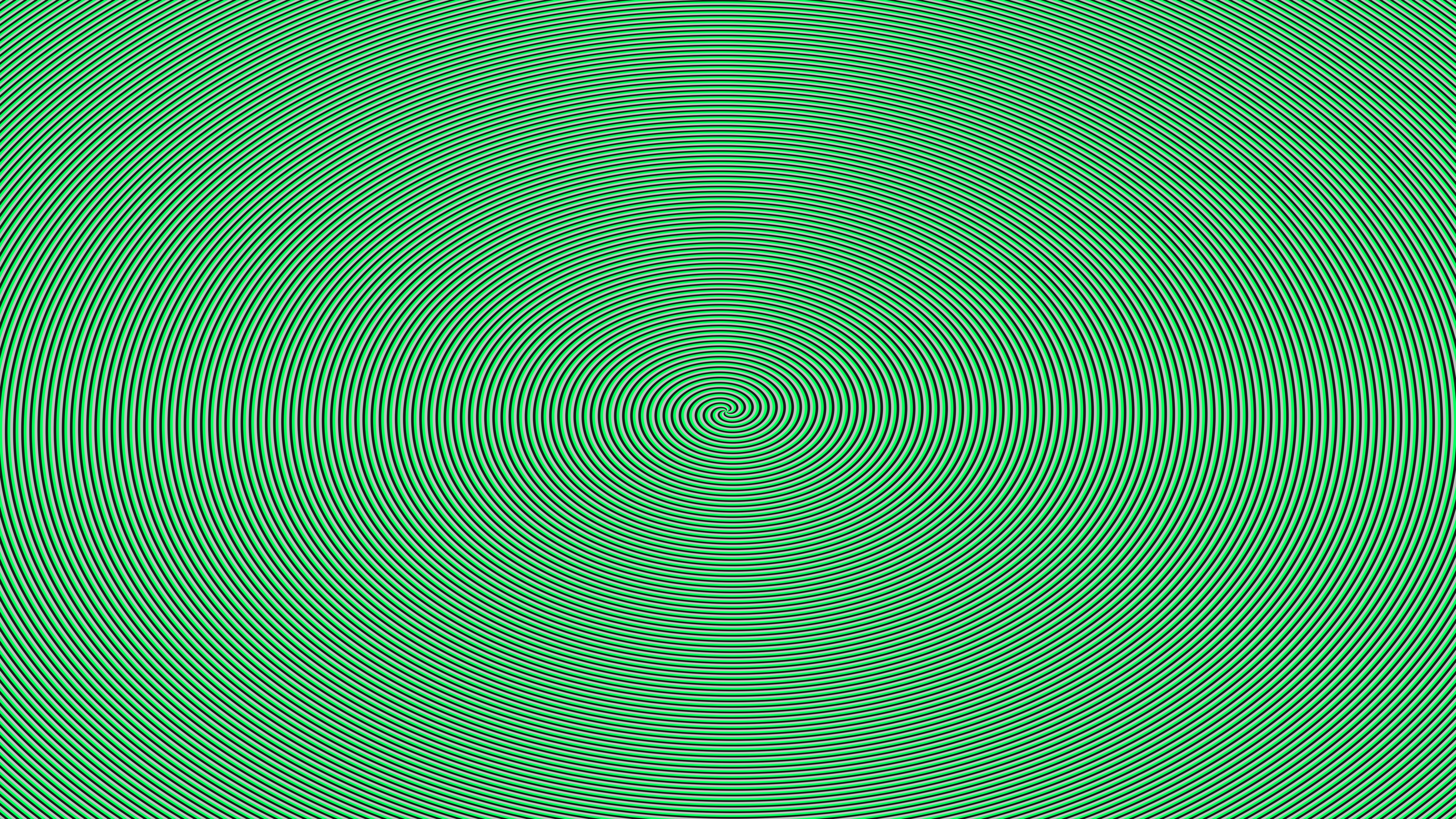 A pale green background with concentric circles