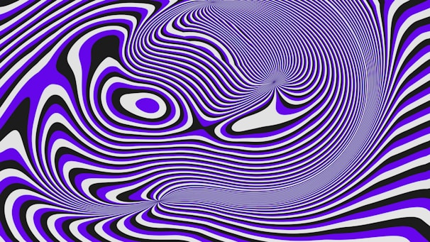 Swirling purple, white, and black abstract pattern