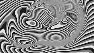 Abstract swirling black, white, and gray lines pattern