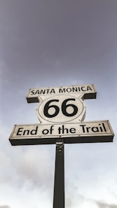 Santa monica end of the trail route 66 sign