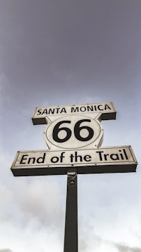 Santa monica end of the trail route 66 sign