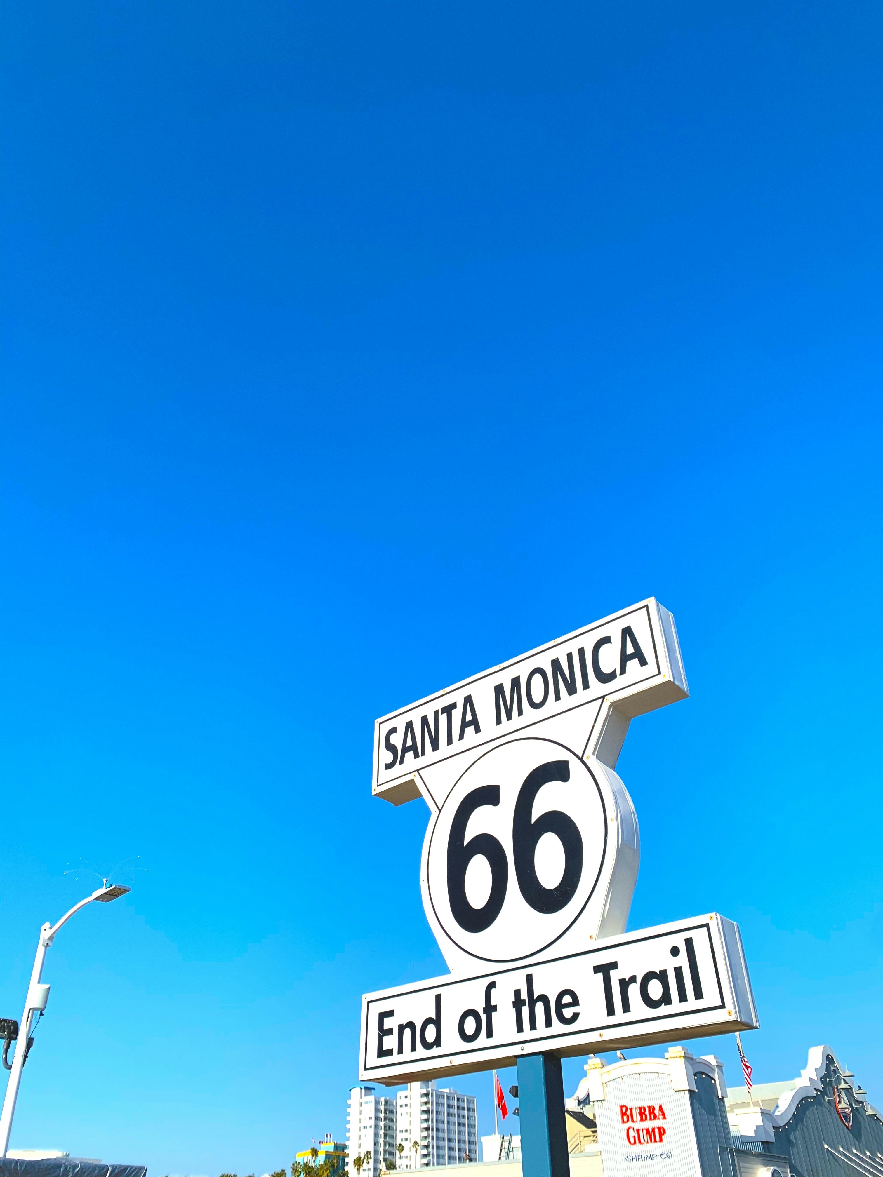 Santa monica end of the trail route 66 sign