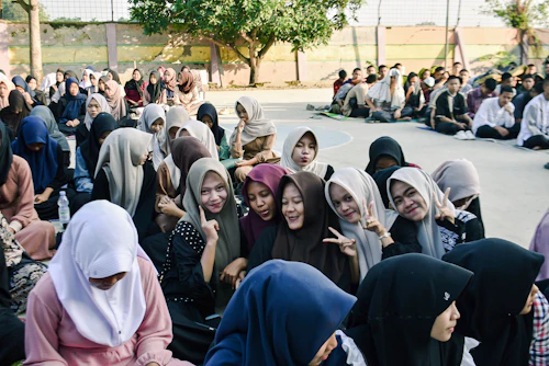 Community members smiling together