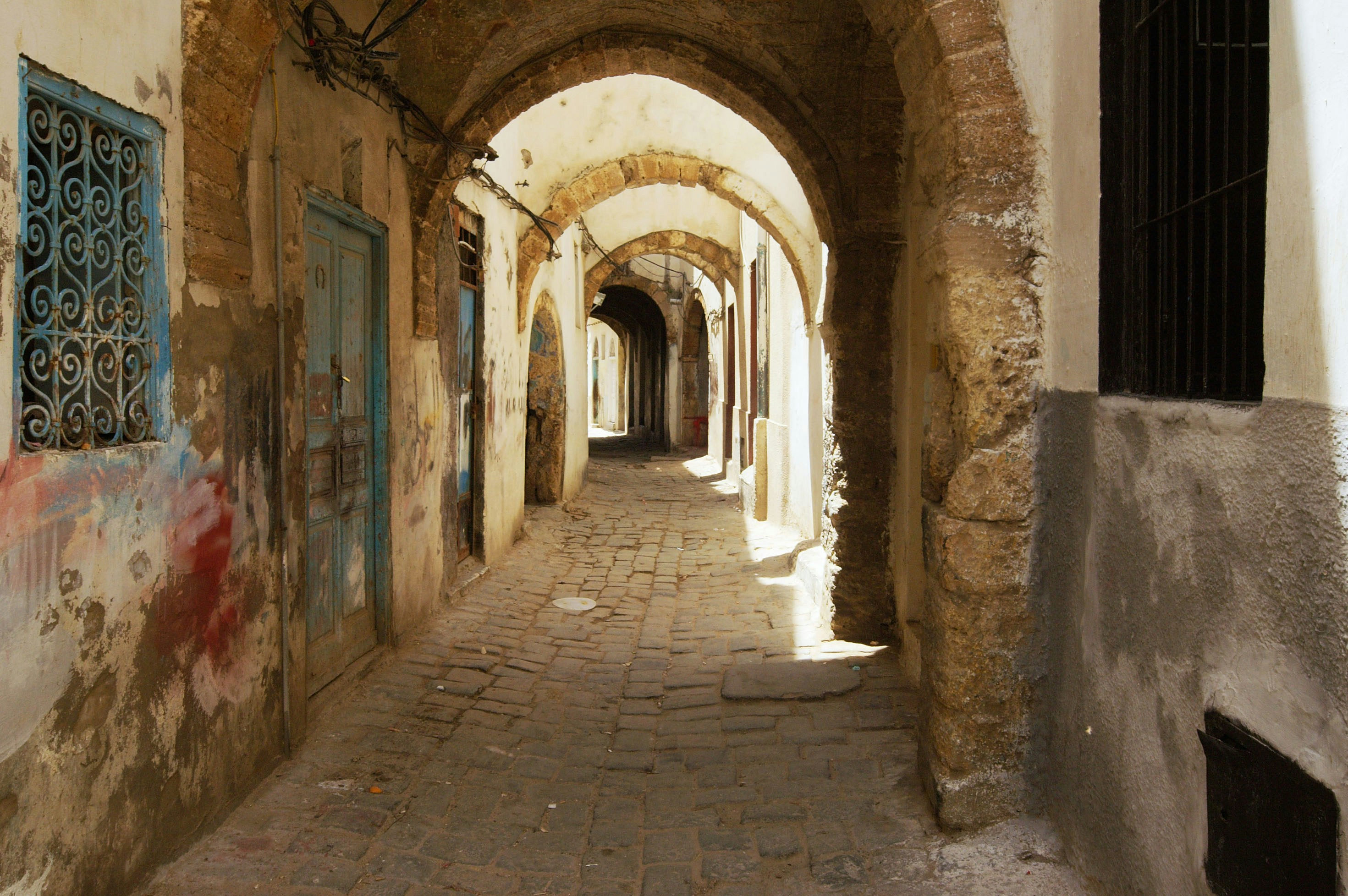 Arched alleyway in an old european town