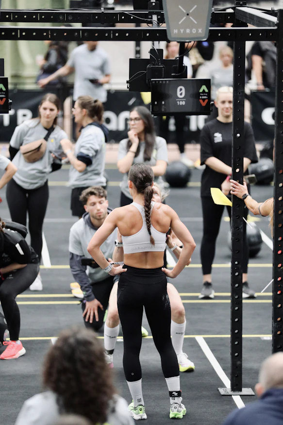 Athletes preparing for a fitness competition