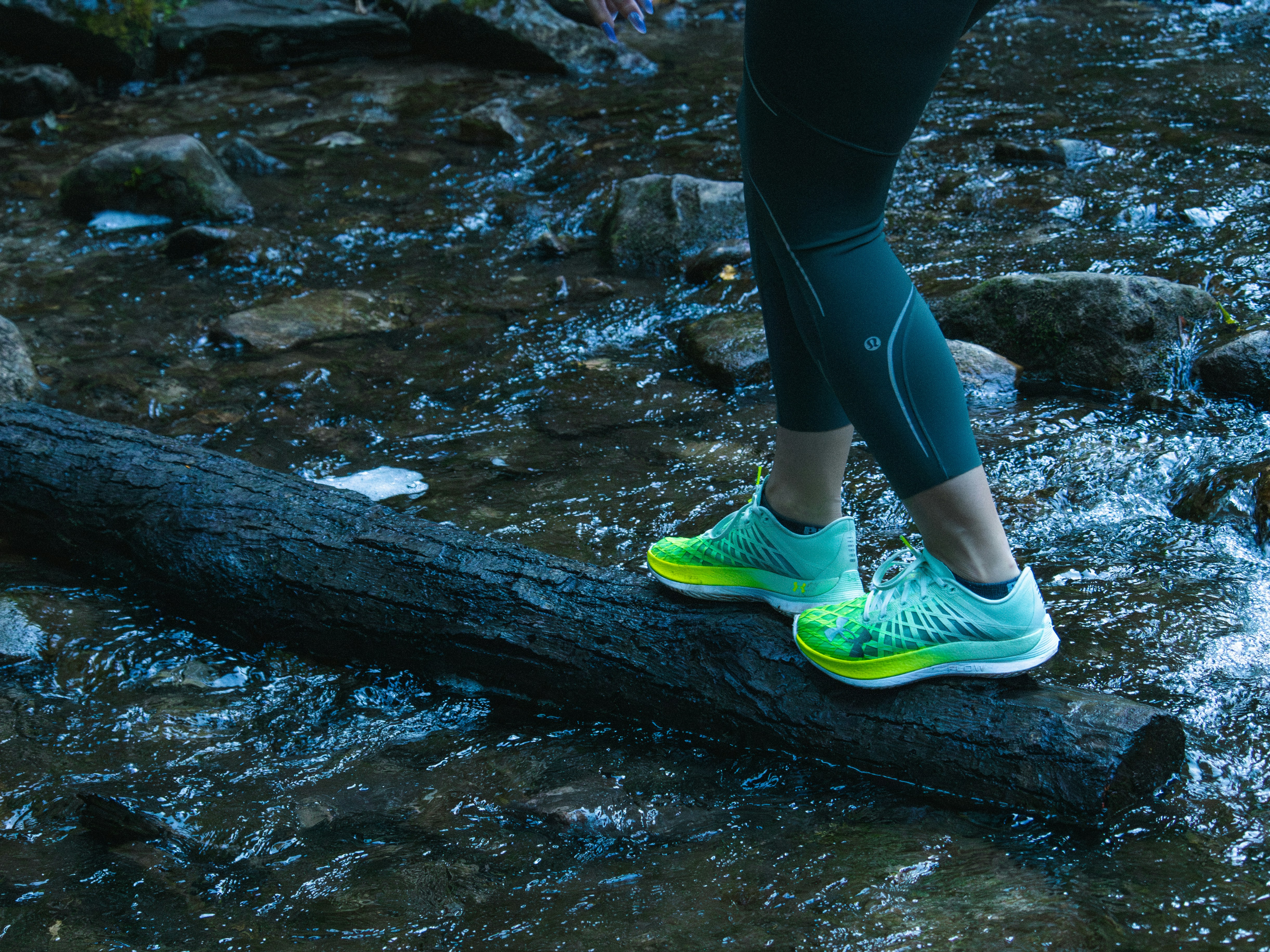 Neon athletic sneakers