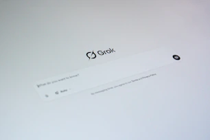 Grok ai interface with a question prompt