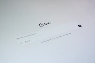 Grok ai interface with a question prompt