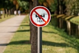 No drones allowed sign in a park