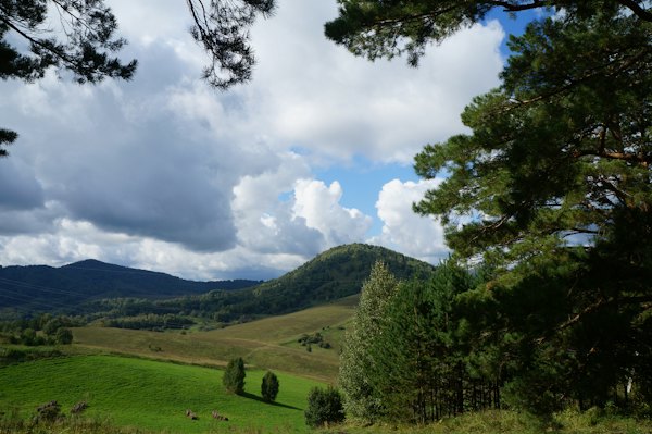 Green hills under a big sky — Altai, Russia