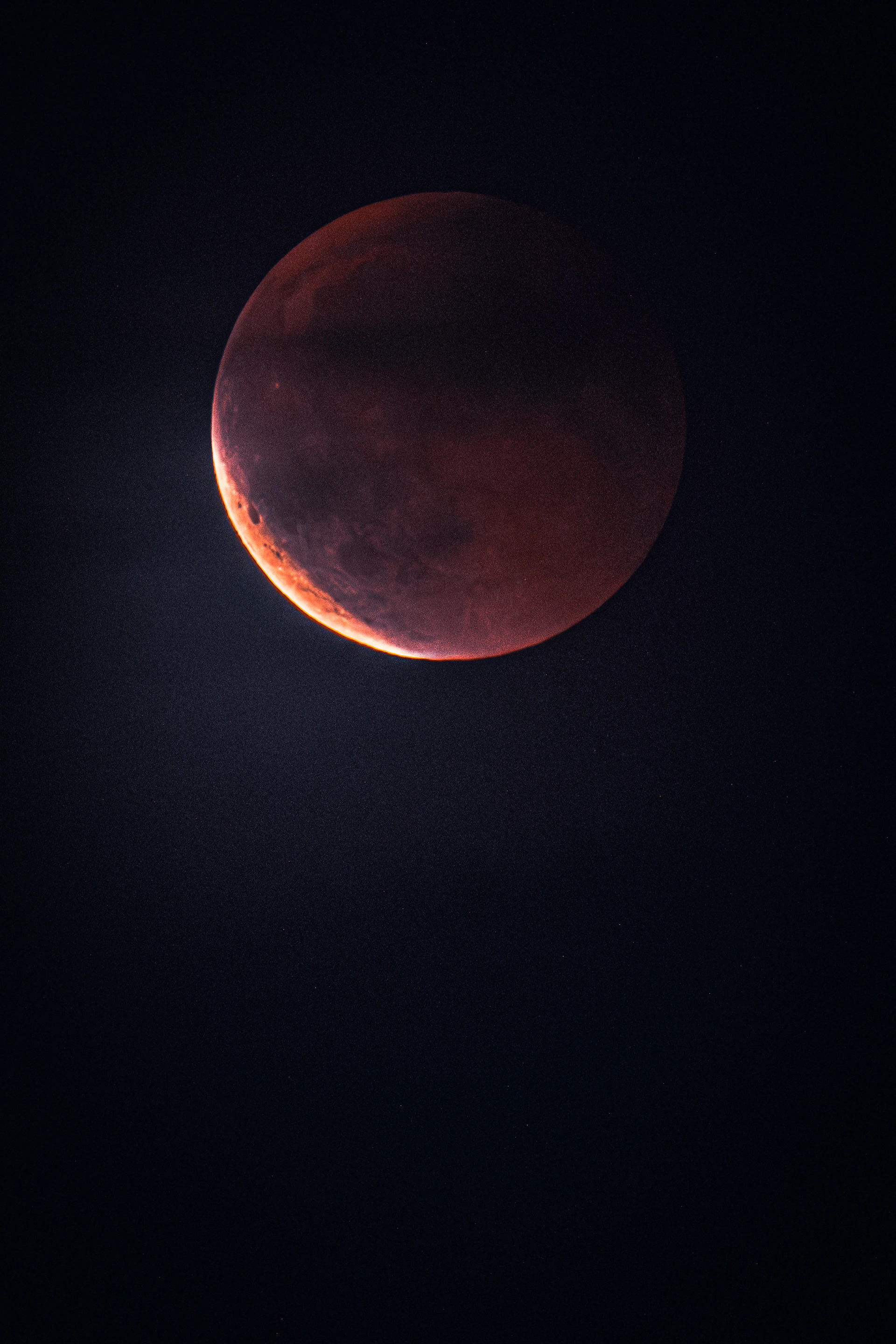 A blood moon eclipses the night sky
