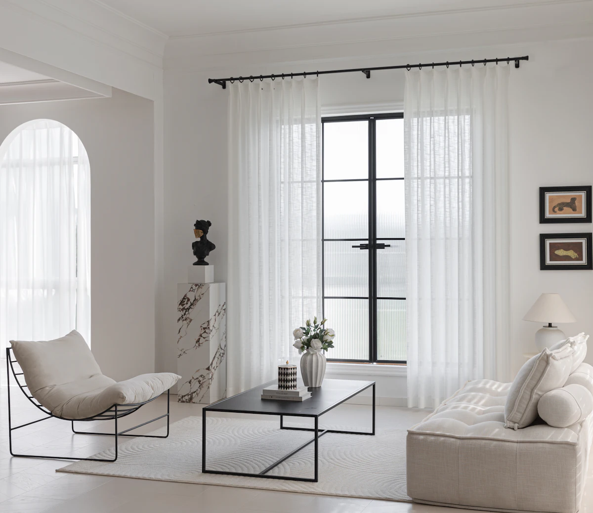 Cortinas de lino para living y comedor — después