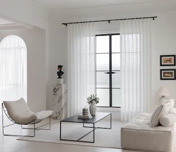 Cortinas de lino para living y comedor — después