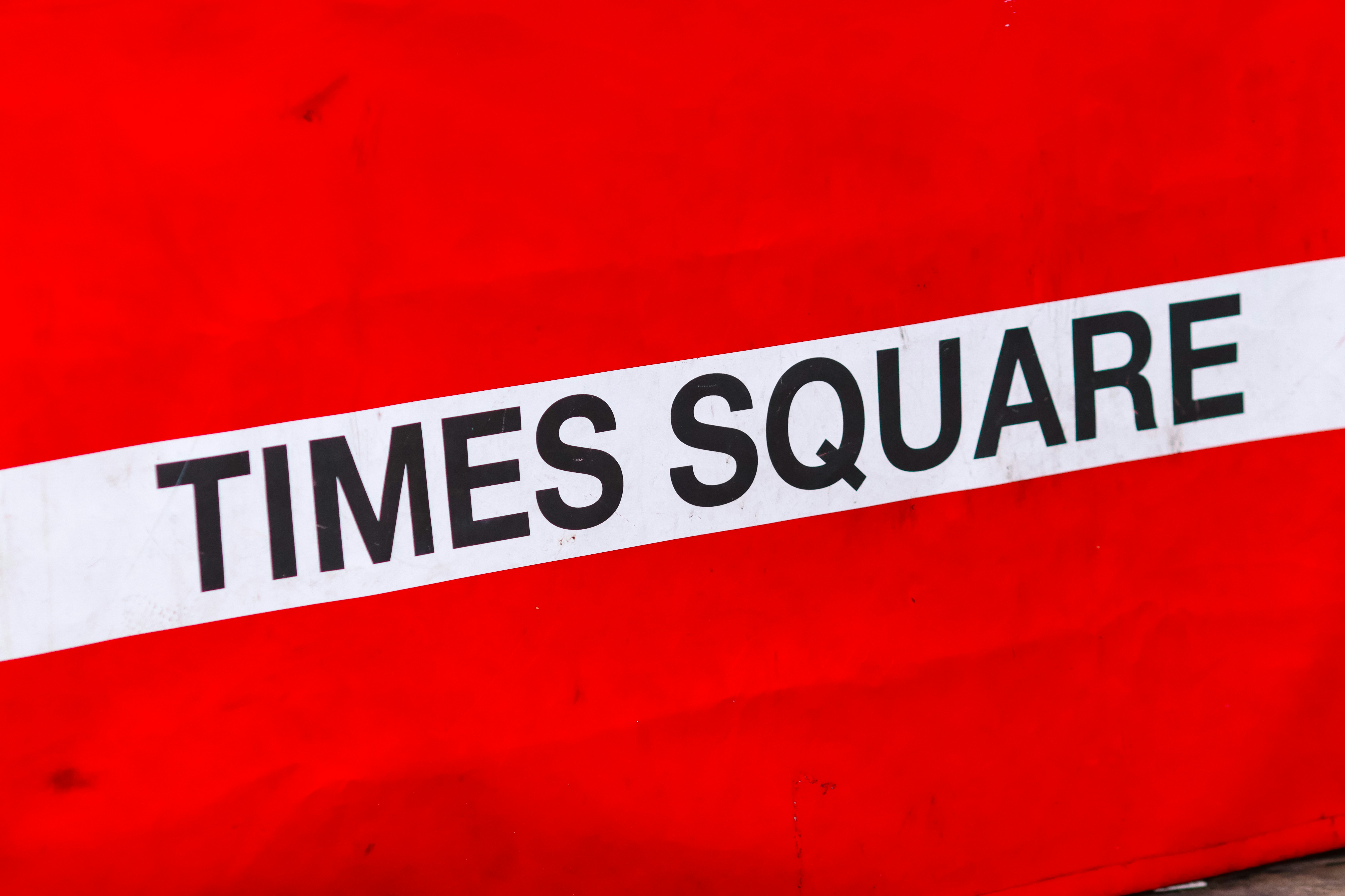 Times square sign on red background