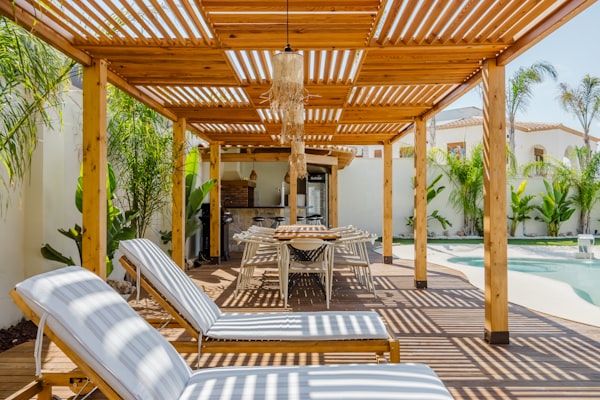 Outdoor terrace with lounge seating