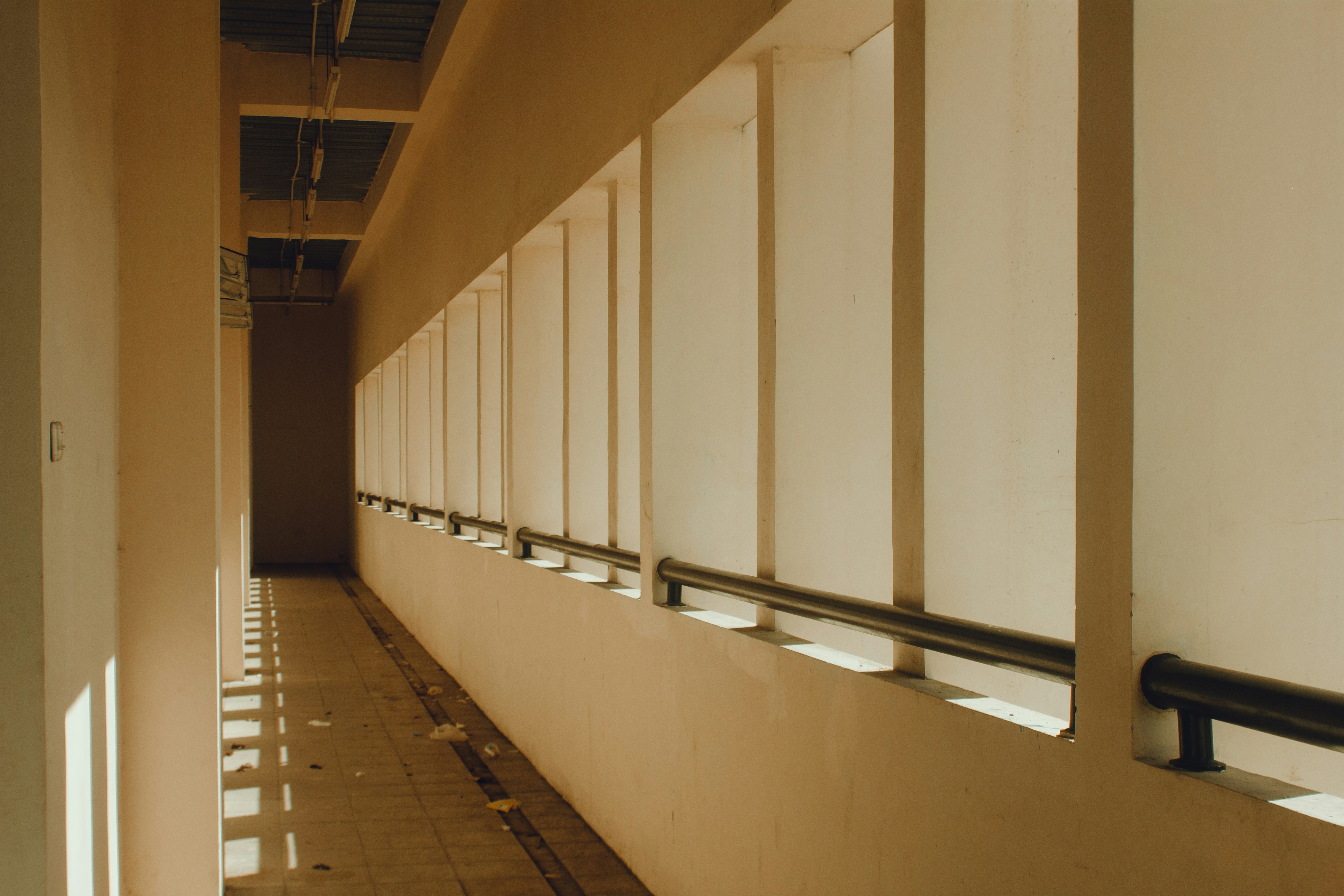 Rectangular building hallway