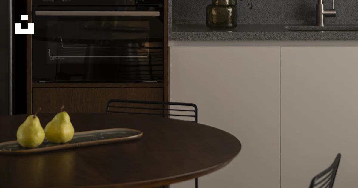 Modern kitchen with built-in appliances and minimalist decor. photo ...