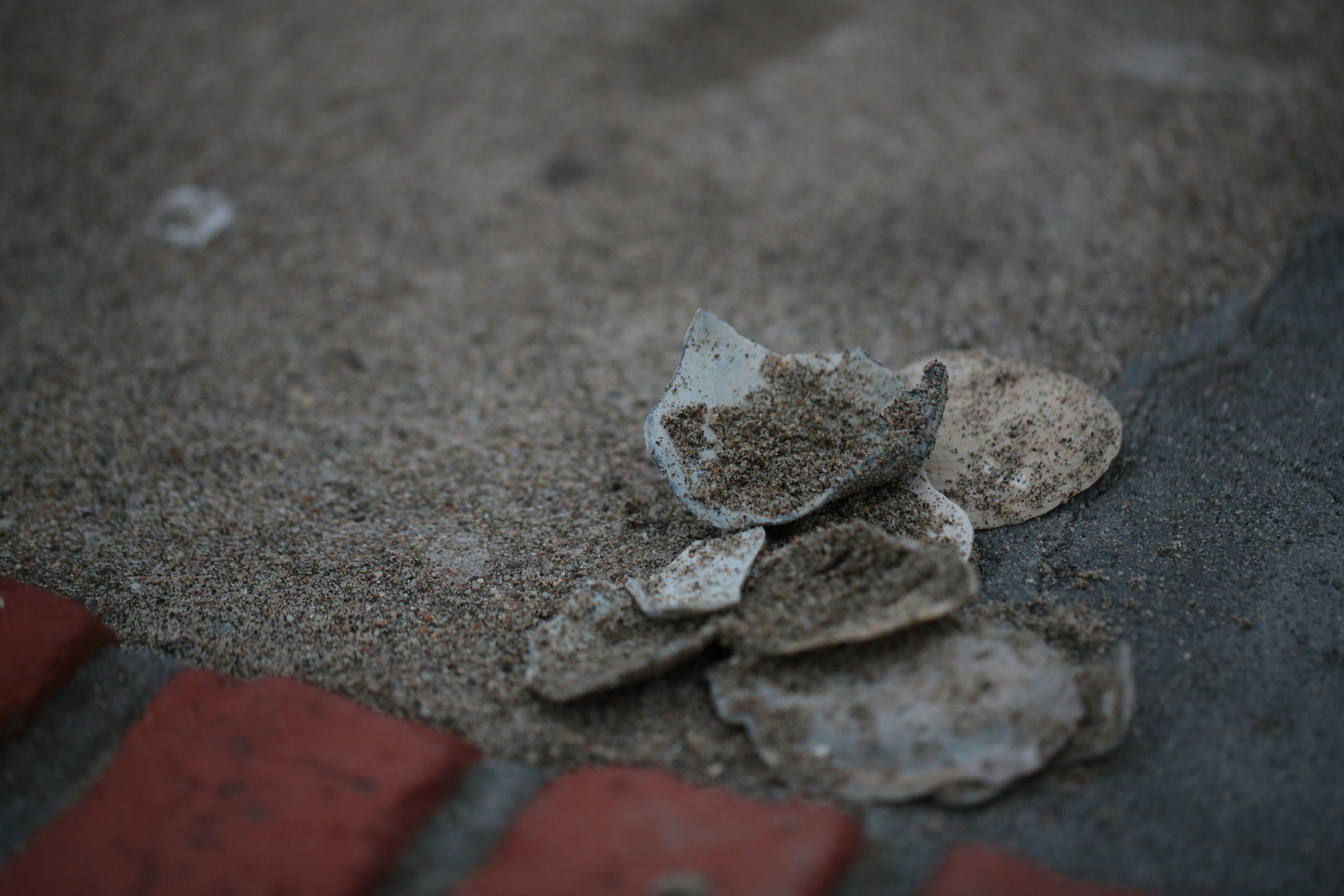 Pile of small stones on textured ground