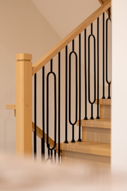Metal spindle staircase