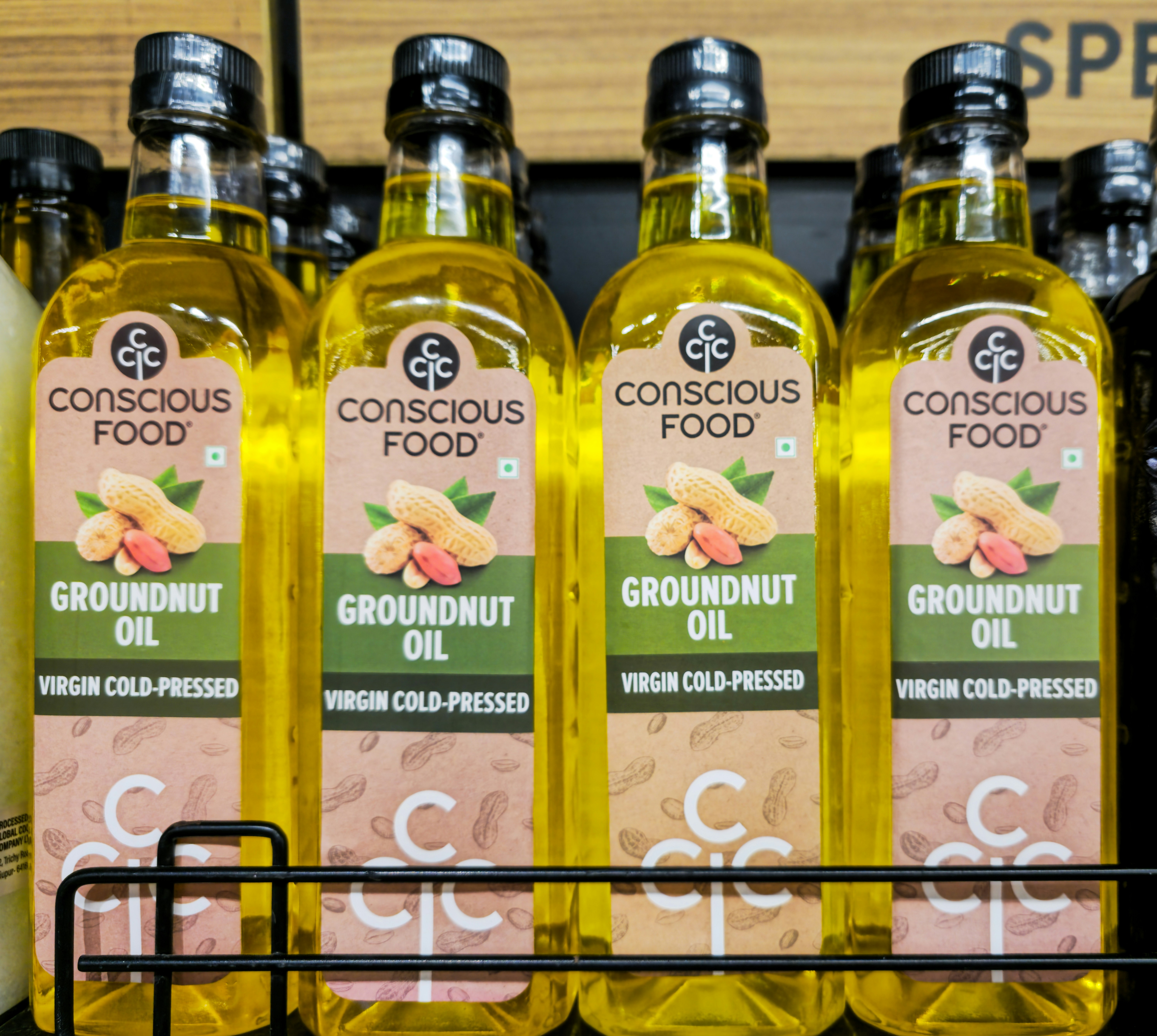 Groundnut oil bottles