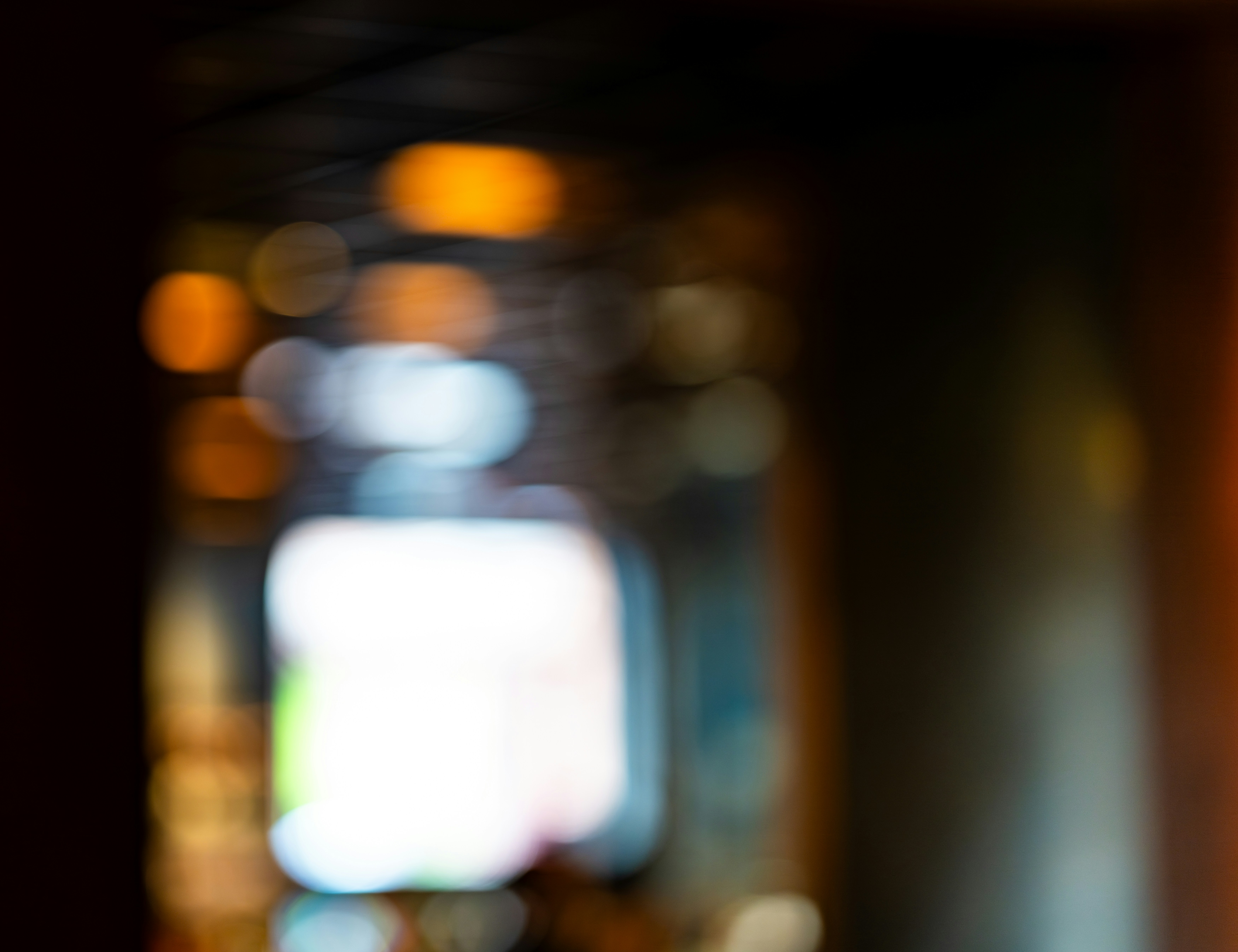 Abstract bokeh lights in a dark setting