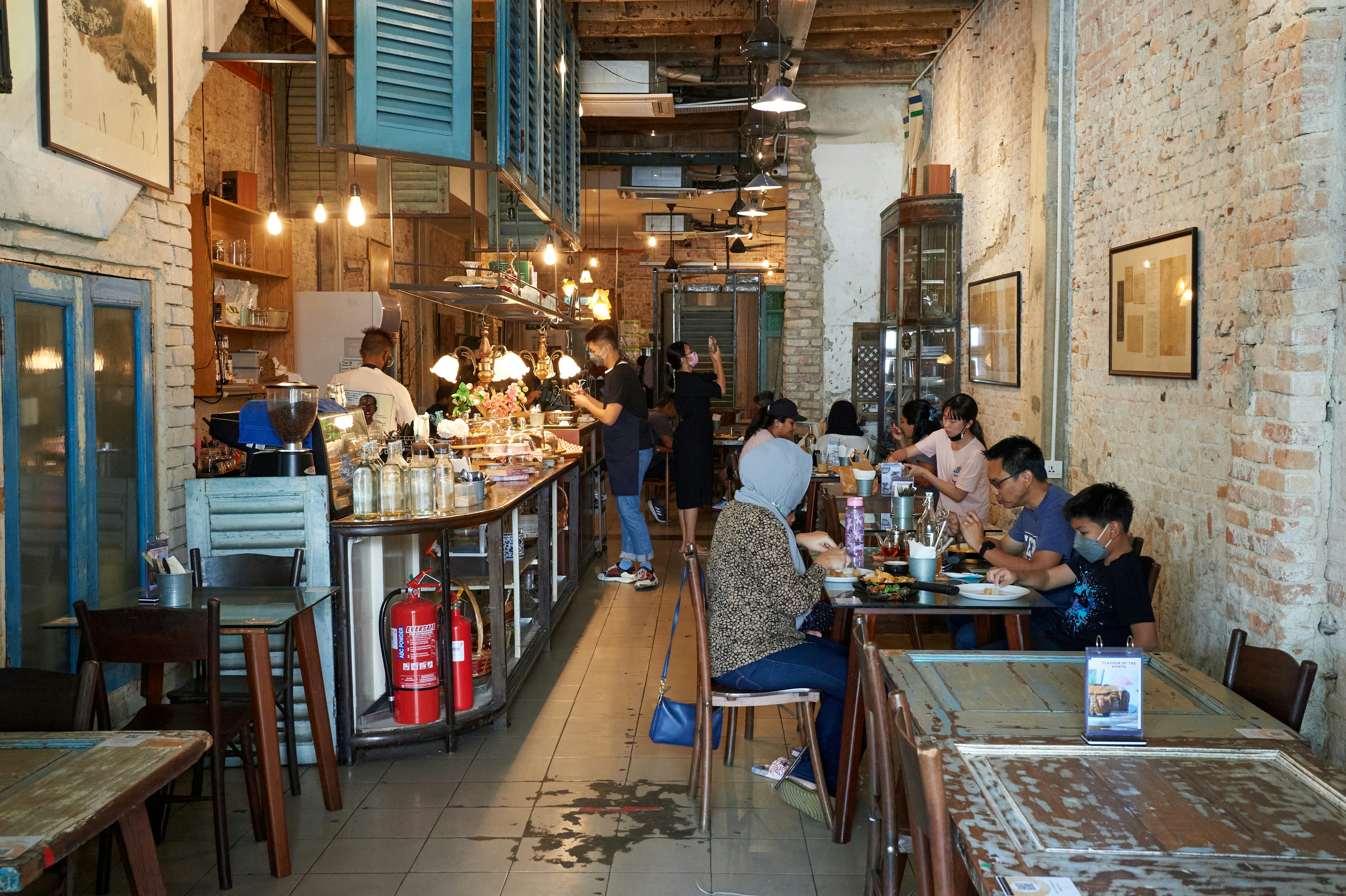 Inside a chic cafe at Petaling Street, Kuala Lumpur, Malaysia