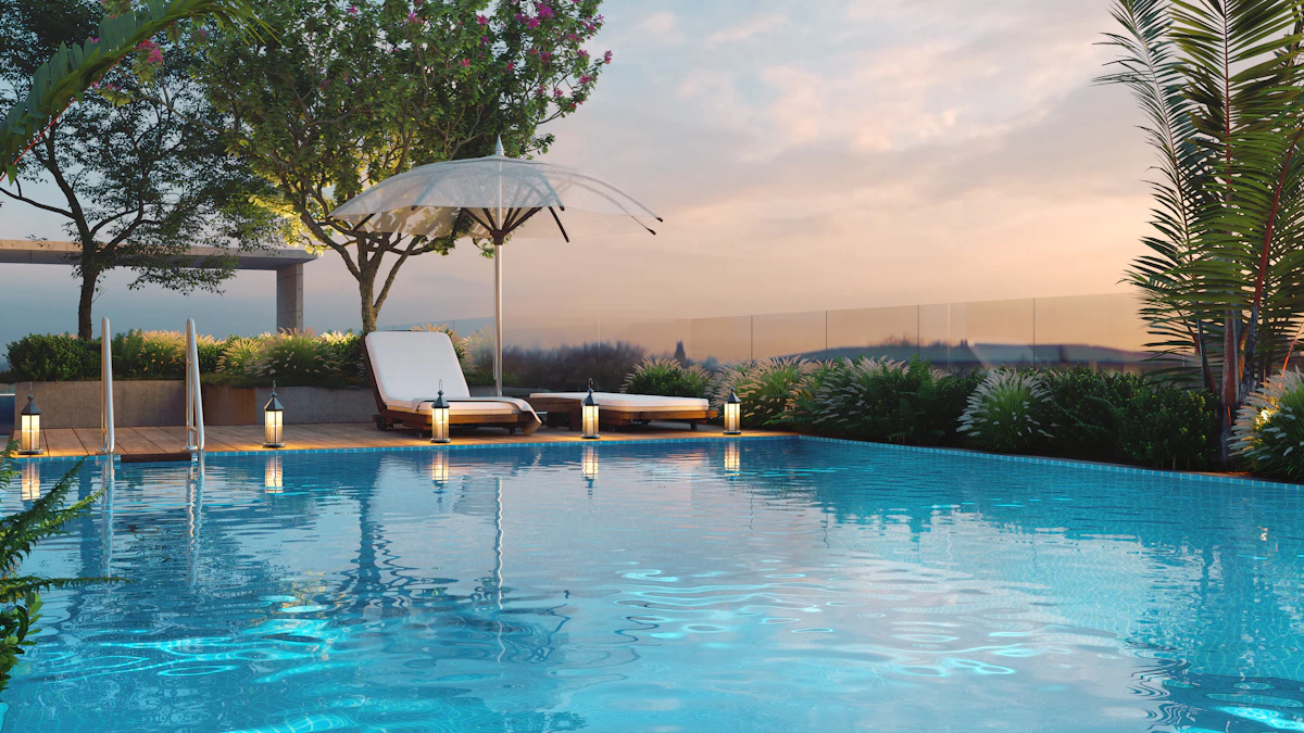 Infinity pool terrace and panoramic terrace views