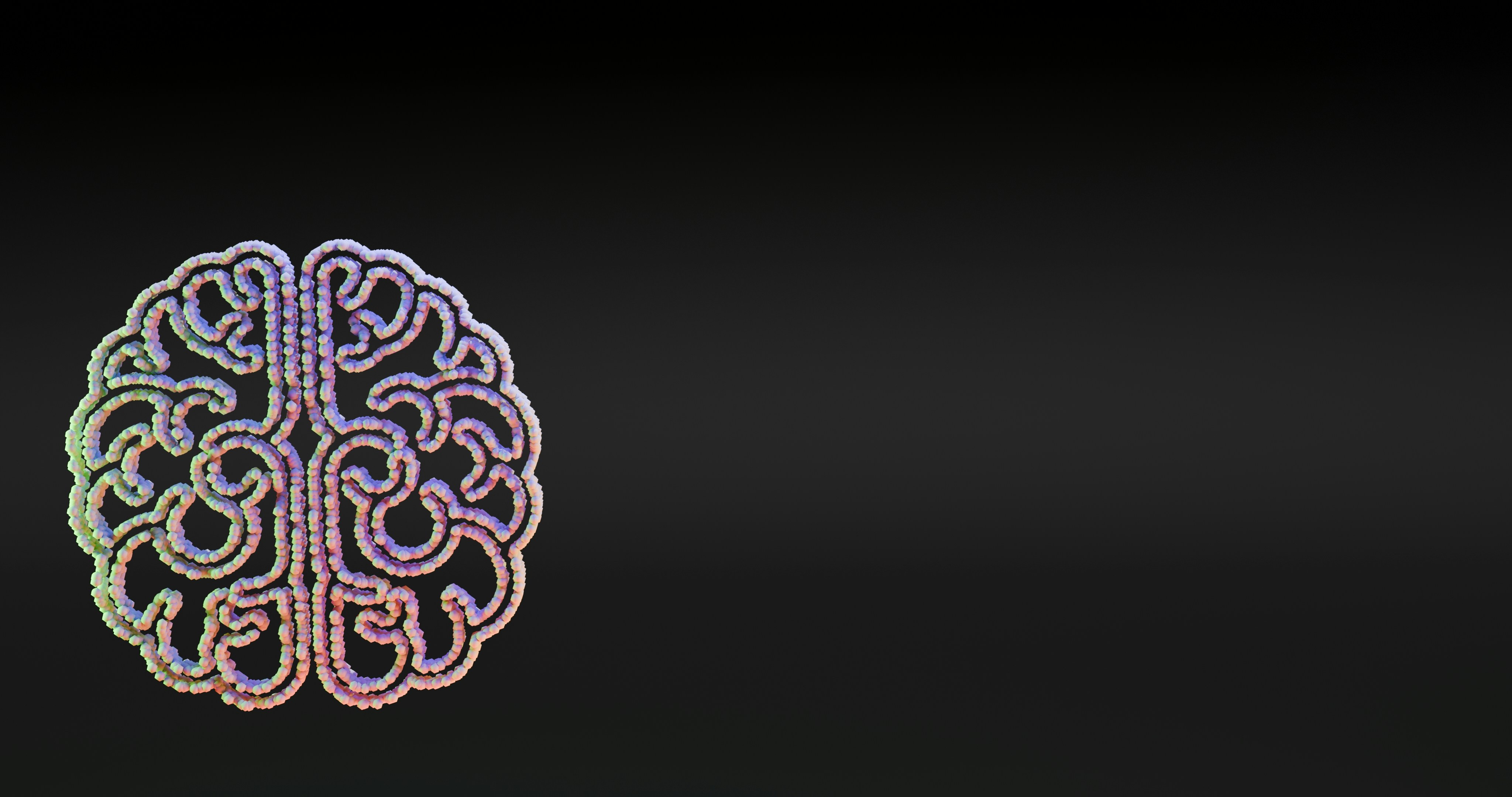 Abstract brain illustration on a dark background